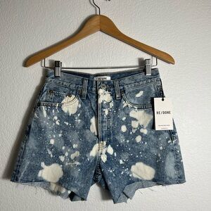 New RE/DONE High Rise Denim‎ Short Splash denim short 25 button fly